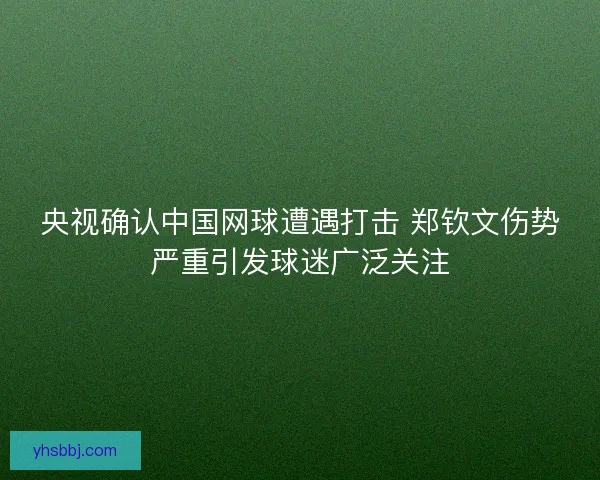 央视确认中国网球遭遇打击 郑钦文伤势严重引发球迷广泛关注